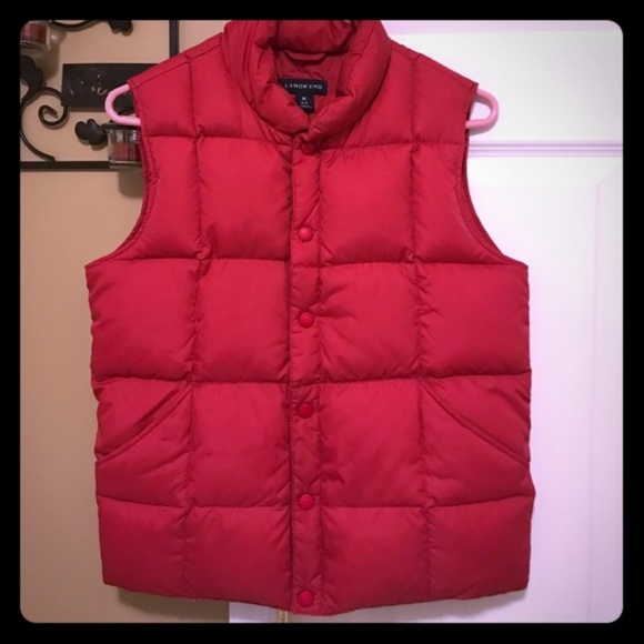 Lands' End Jackets & Coats New Lands End Red Down Vest Poshmark